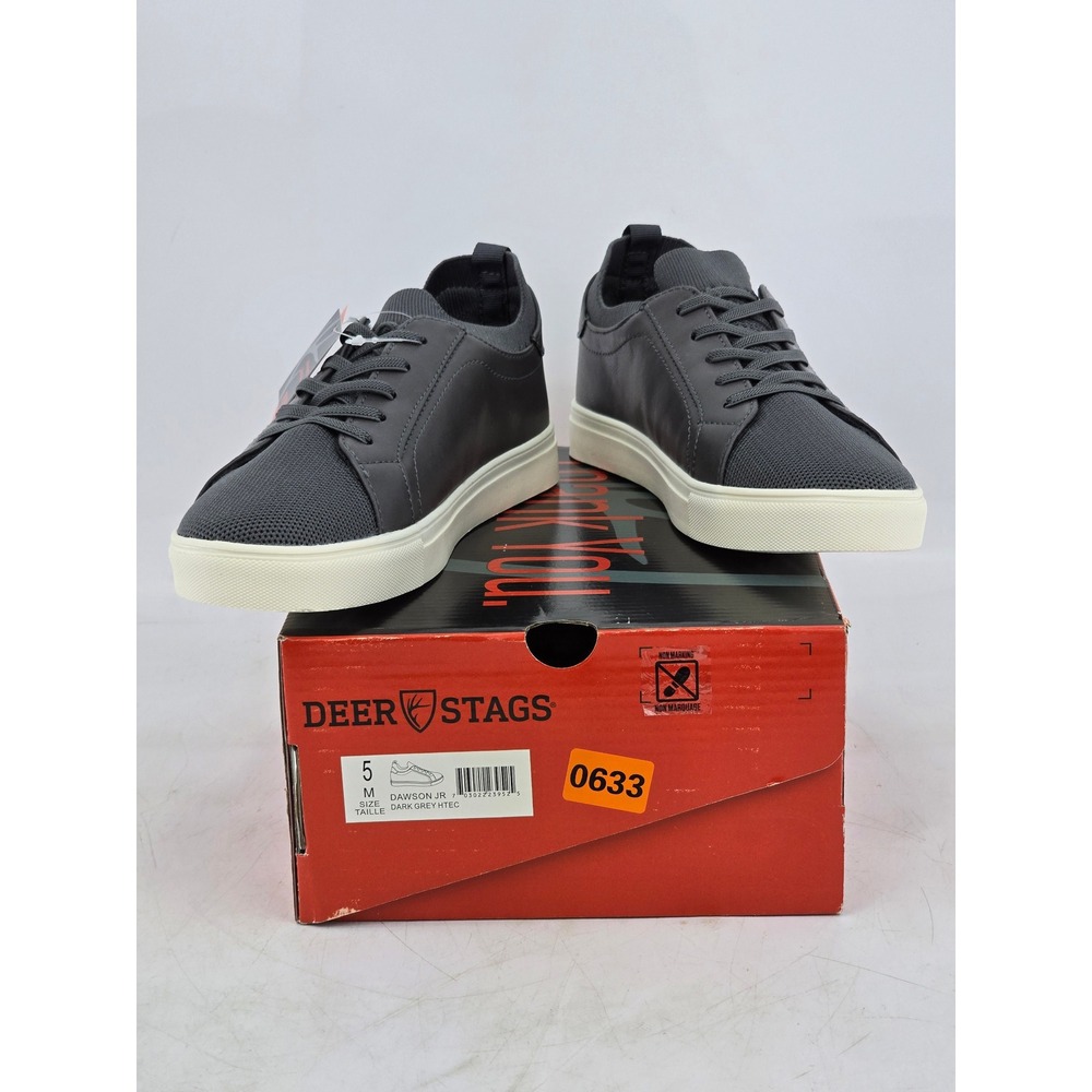 Deer Stags Dawson Jr Sneakers Boys Size 5 M Dark Grey HTEC Lace Up - New